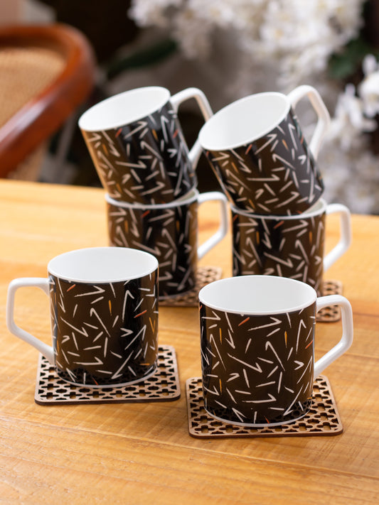 Gold Geo Coffee Cups - Set of 6