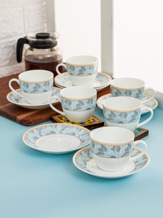 Cream Super Cup & Saucer, 170ml, Set of 12 (6 Cups + 6 Saucers) (S366)