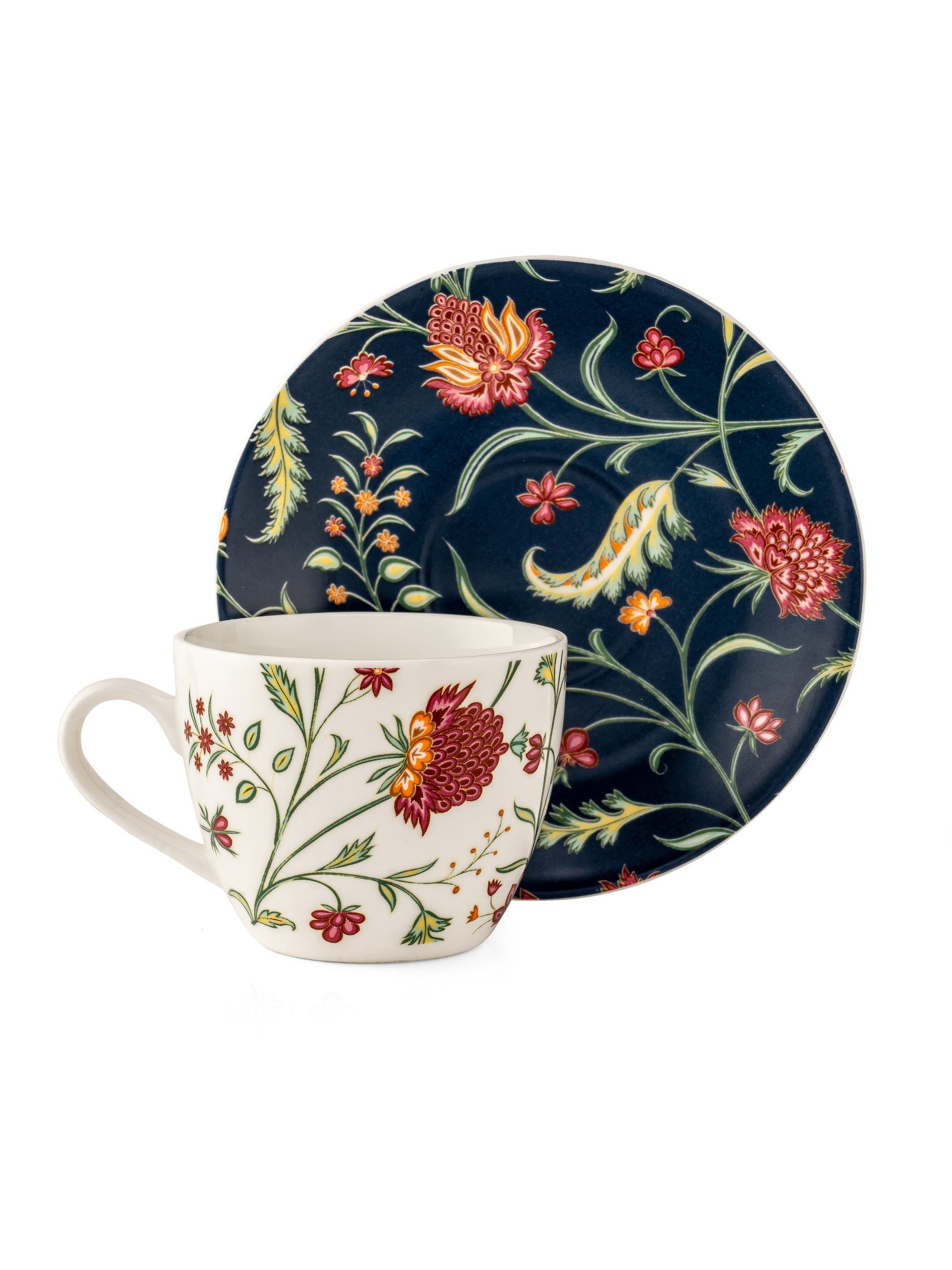 Buy JCPL Cream Cup & Saucer Set of 12 (6 Cups + 6 Saucer) GS302 Online at  Affordable Price – Clay Craft India